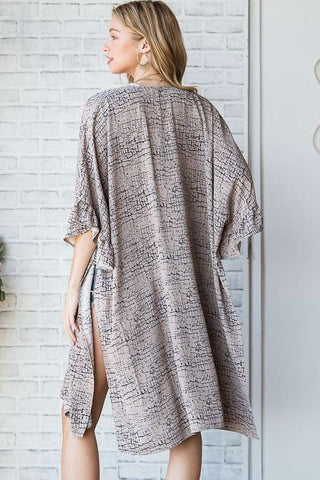 Geo Print Mid Sleeve Kimono  *Online Only* - Premium  at Lonnys NY - Just $75! Shop Womens clothing now
