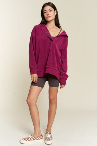 Ribbed Hooded Sweatshirt *Online Only* - Premium clothing at Lonnys NY - Just $78! Shop Womens clothing now