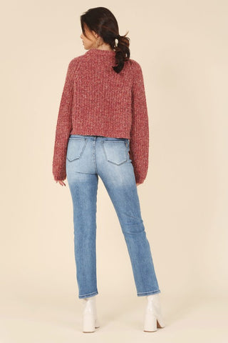 Melange Half Button Sweater *Online Only* - Premium clothing at Lonnys NY - Just $48! Shop Womens clothing now