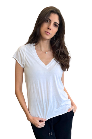 Mila Ava S/S V Neck Top - Premium Shirts & Tops at Lonnys NY - Just $70! Shop Womens clothing now