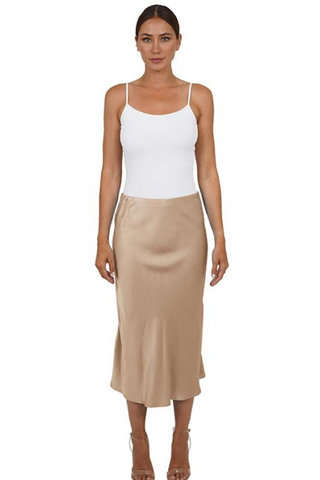 Love Token Satin Midi Skirt - Premium Skirts at Lonnys NY - Just $135! Shop Womens clothing now