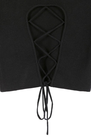 Mock Neck Lace Up Back Top *Online Only* - Premium clothing at Lonnys NY - Just $38! Shop Womens clothing now