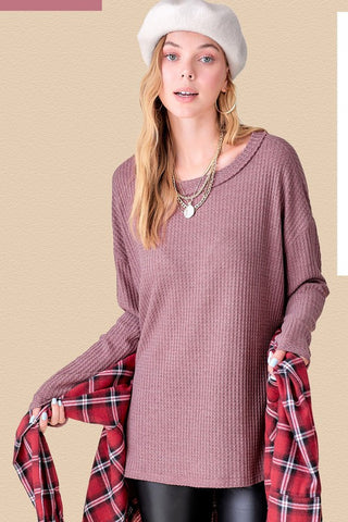 Long Sleeve Bree Waffle Top *Online Only* - Premium clothing at Lonnys NY - Just $39! Shop Womens clothing now