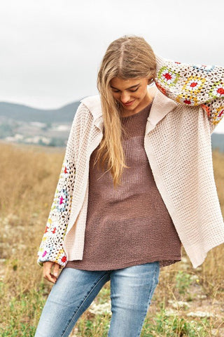 Crochet Floral Printed Long Sleeve Knit Cardigan *Online Only* - Premium  at Lonnys NY - Just $75! Shop Womens clothing now