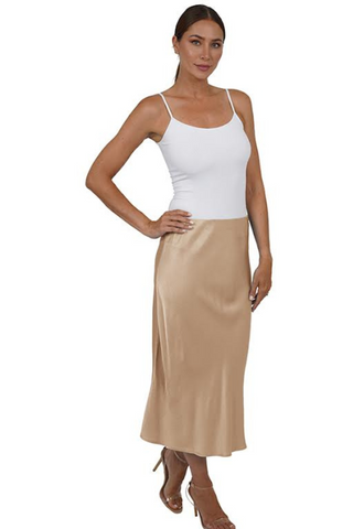 Love Token Satin Midi Skirt - Premium Skirts at Lonnys NY - Just $135! Shop Womens clothing now
