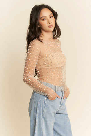 61 Jane Bead & Pearl Mesh Top