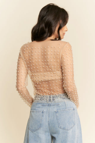 61 Jane Bead & Pearl Mesh Top