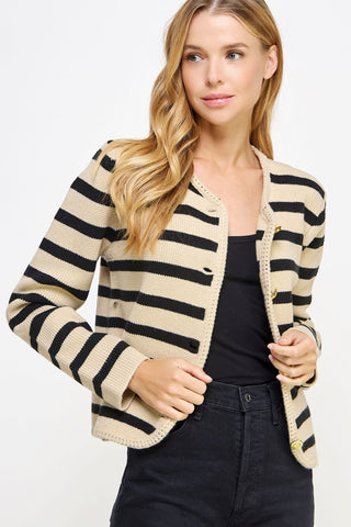 61 Jane Striped Knit Cardigan