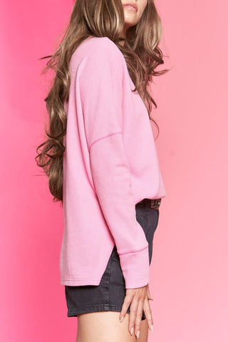 Button down side slit pullover knit top  *Online Only* - Premium  at Lonnys NY - Just $79.63! Shop Womens clothing now