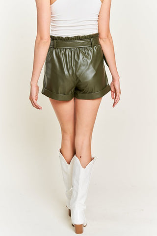 High Rise Belted Faux Leather Shorts *Online Only* - Premium clothing at Lonnys NY - Just $56! Shop Womens clothing now