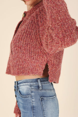 Melange Half Button Sweater *Online Only* - Premium clothing at Lonnys NY - Just $48! Shop Womens clothing now