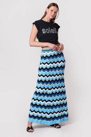 Minnie Rose Chevron Pointelle Maxi Skirt - Premium clothing at Lonnys NY - Just $334! Shop Womens clothing now