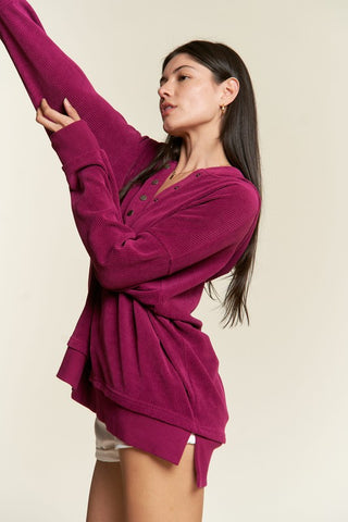 Ribbed Hooded Sweatshirt *Online Only* - Premium clothing at Lonnys NY - Just $78! Shop Womens clothing now