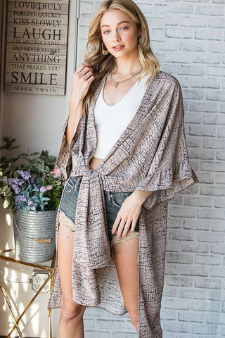 Geo Print Mid Sleeve Kimono  *Online Only* - Premium  at Lonnys NY - Just $75! Shop Womens clothing now