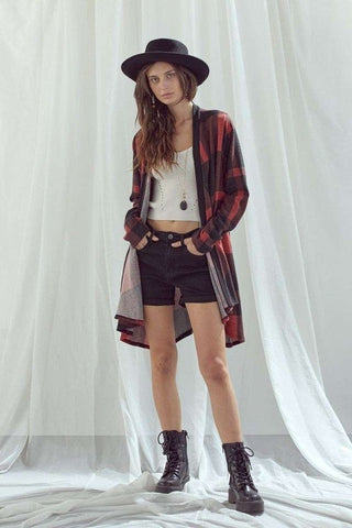 CHECKER PRINT CARDIGAN * Online Only* - Premium Jacket at Lonnys NY - Just $78! Shop Womens clothing now