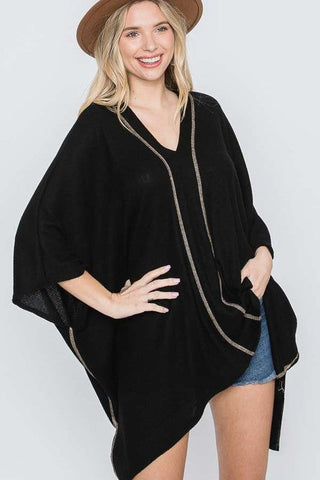 VNECK PONCHO TOP *Online Only* - Premium  at Lonnys NY - Just $65! Shop Womens clothing now