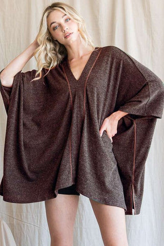 VNECK PONCHO TOP *Online Only* - Premium  at Lonnys NY - Just $65! Shop Womens clothing now