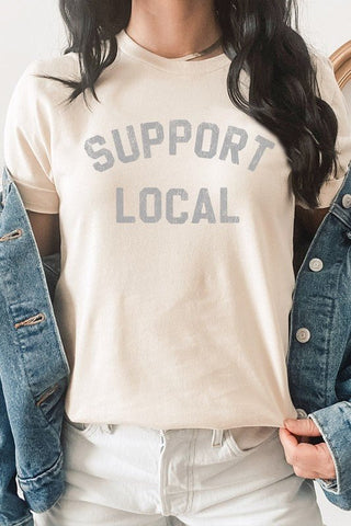 Distressed Support Local Graphic Tee *Online Only* - Premium  at Lonnys NY - Just $45! Shop Womens clothing now