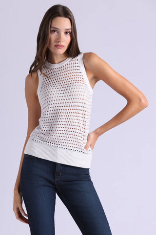 Minnie Rose Studded Mesh Tank