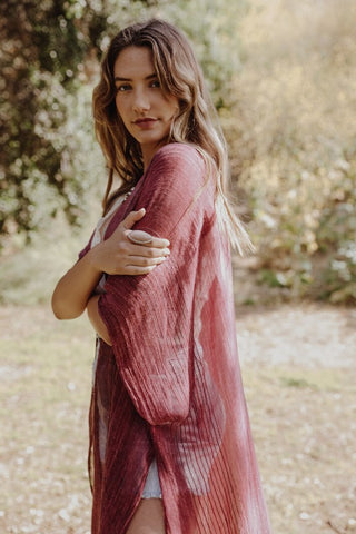 Lightweight Frayed Trim Kimono *Online Only* - Premium clothing at Lonnys NY - Just $48! Shop Womens clothing now