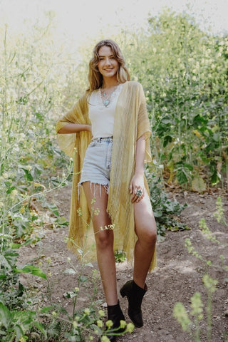 Lightweight Frayed Trim Kimono *Online Only* - Premium clothing at Lonnys NY - Just $48! Shop Womens clothing now