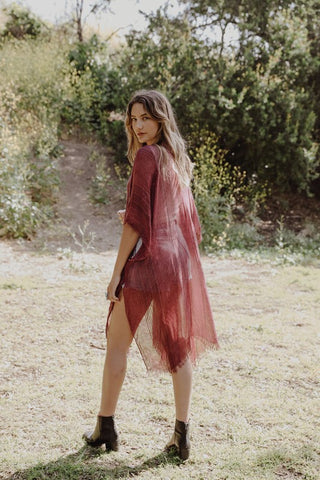 Lightweight Frayed Trim Kimono *Online Only* - Premium clothing at Lonnys NY - Just $48! Shop Womens clothing now