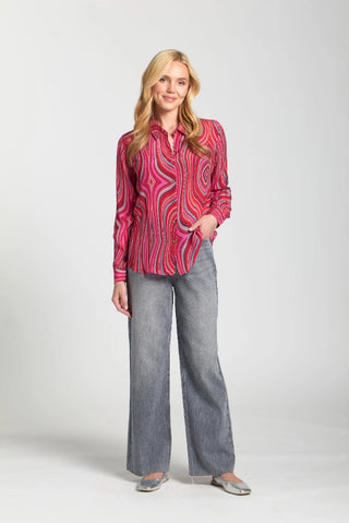 APNY Printed Button Down Blouse