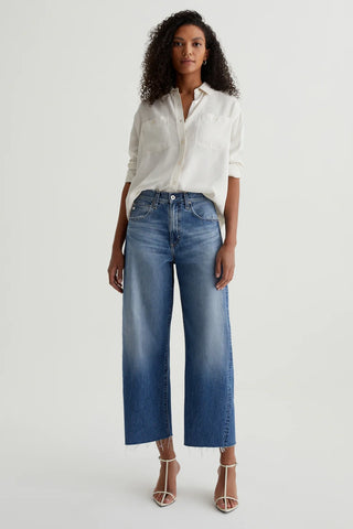 AG Denim Hattie Cropped Barrel Jeans - Premium clothing at Lonnys NY - Just $235! Shop Womens clothing now