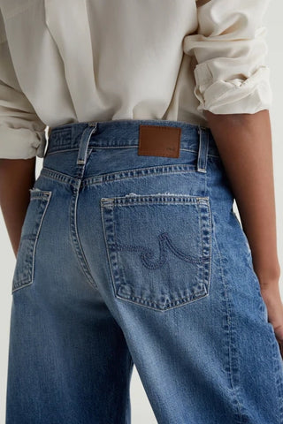 AG Denim Hattie Cropped Barrel Jeans - Premium clothing at Lonnys NY - Just $235! Shop Womens clothing now
