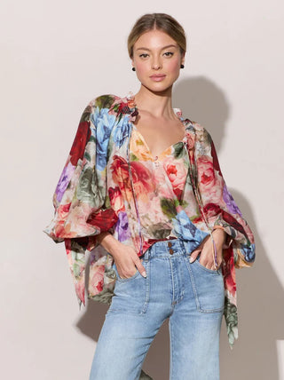 Alice + Olivia Norah Peasant Blouse