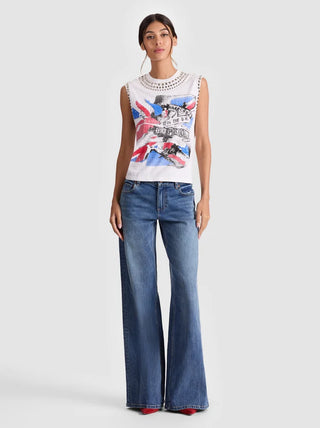 Alice Olivia Micha Sex Pistols Embellished Tank