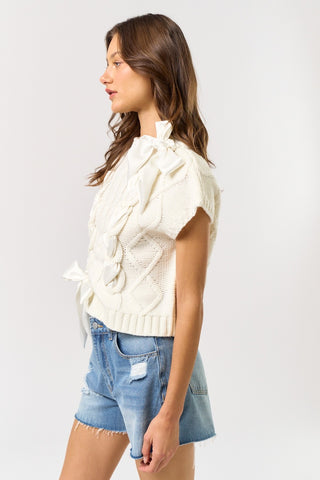 American Poet Satin Bow Sweater Vest - Premium clothing at Lonnys NY - Just $72! Shop Womens clothing now