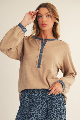American Poet Rib Knit Henley Shirt