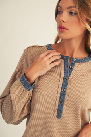 American Poet Rib Knit Henley Shirt