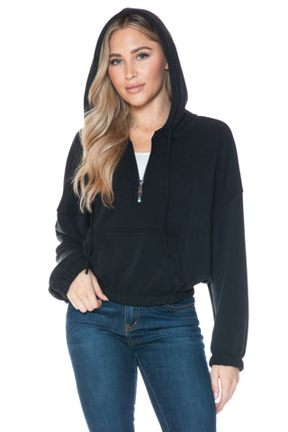 Ariella Cropped Zip Hoodie - Premium clothing at Lonnys NY - Just $74! Shop Womens clothing now