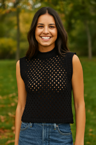 Bishop & Young Open Weave Shell Tank Top