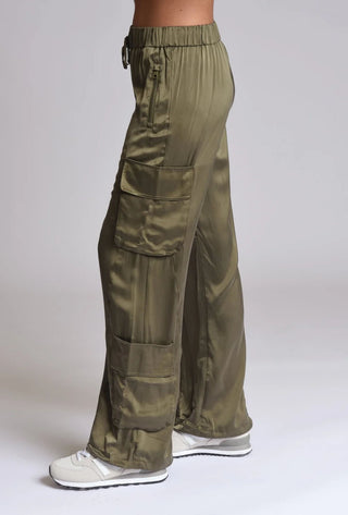 Blanc Noir Silk Wide Leg Pants - Premium cargo pants at Lonnys NY - Just $249! Shop Womens clothing now