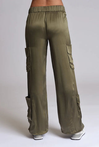 Blanc Noir Silk Wide Leg Pants - Premium cargo pants at Lonnys NY - Just $249! Shop Womens clothing now