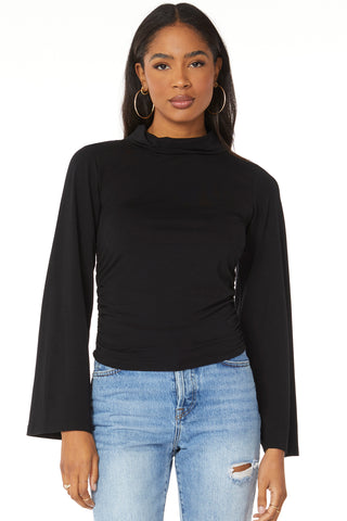 Bobi Bell Sleeve Mock Neck Shirt *FINAL SALE* - Premium clothing at Lonnys NY - Just $40! Shop Womens clothing now
