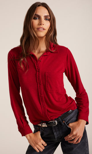 Bobi Long Sleeve Button Front Shirt