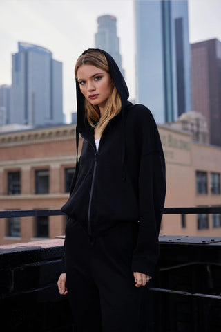 Bobi Slouch Zip Hoodie - Premium clothing at Lonnys NY - Just $140! Shop Womens clothing now
