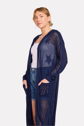 Brodie Pointelle Star Hooded Cardigan