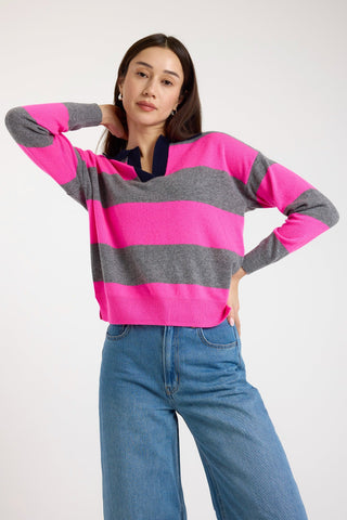 Brodie Ruby Rugby Polo Sweater
