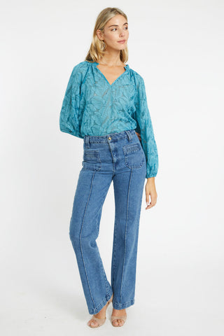 Caballero Miki Leaf Burnout Top - Premium clothing at Lonnys NY - Just $218! Shop Womens clothing now