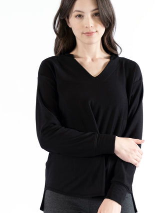 Capote Demi Notched Bamboo Shirt - Premium clothing at Lonnys NY - Just $99! Shop Womens clothing now