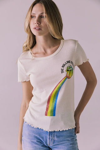 Chaser Rolling Stones Rainbow Tee - Premium clothing at Lonnys NY - Just $66! Shop Womens clothing now