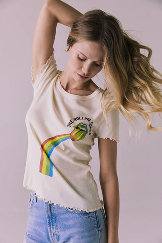 Chaser Rolling Stones Rainbow Tee - Premium clothing at Lonnys NY - Just $66! Shop Womens clothing now