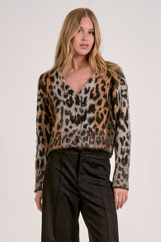 Elan Cheetah Sweater Cardigan