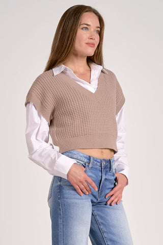 Elan Cropped Layered sweater