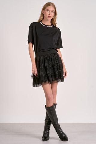 Elan Embellished Neck Tee